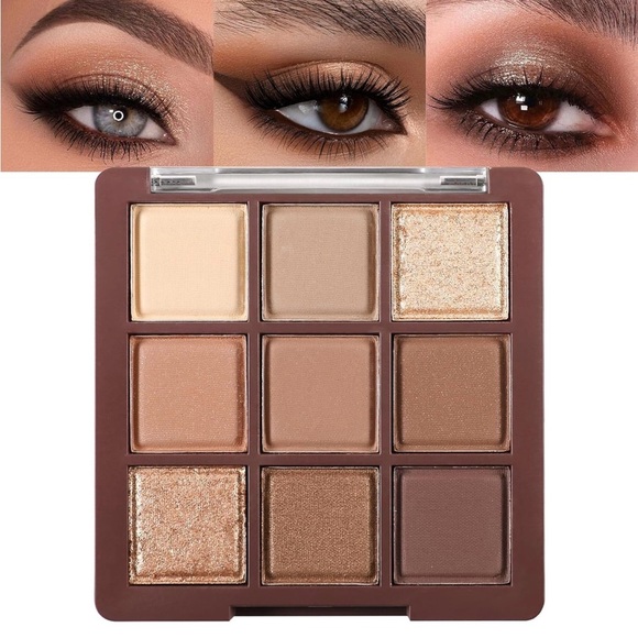 Cream and Brown Eyeshadow Palette with Seamless Blending - Picture 1 of 4